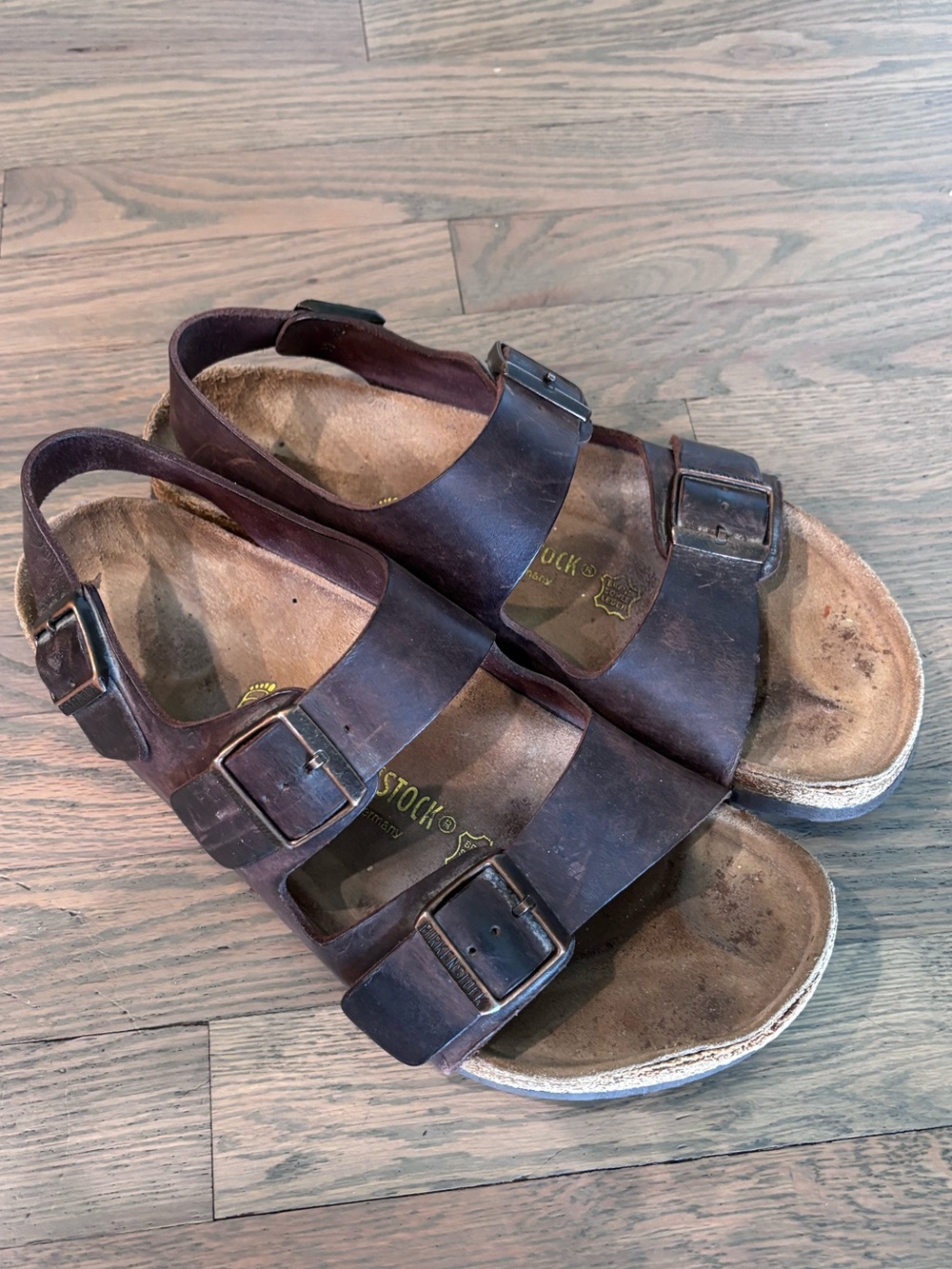 Birkenstock men’s Milano brown leather sandals 43 - Picture 2 of 6